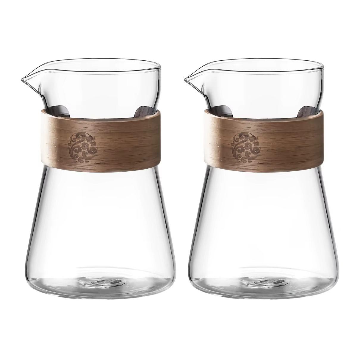 Carafe à café en verre de 16 oz avec couche thermorésistante en bois, verre à espresso en borosilica