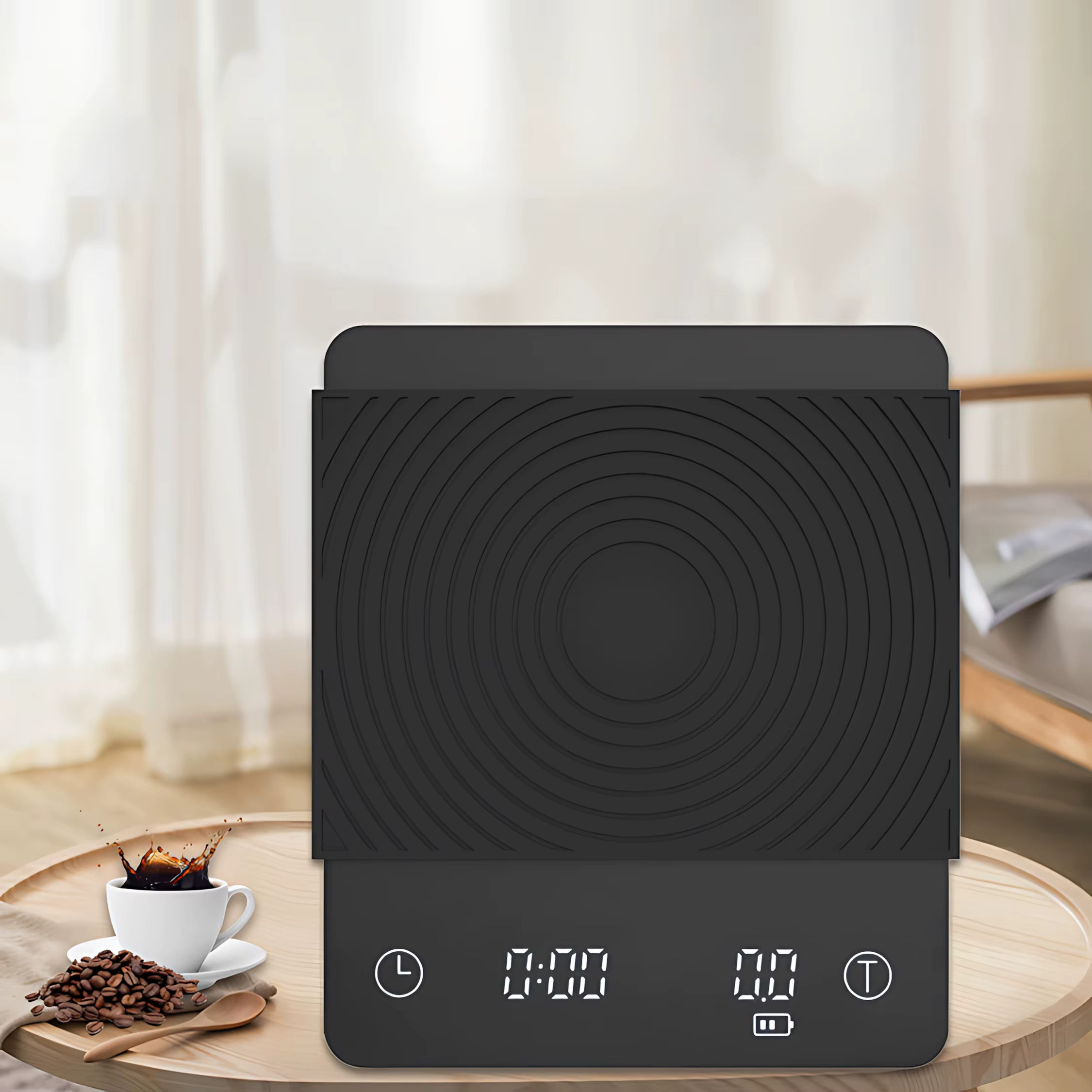 Balance à café Basic 3 Black Mirror pour le café filtre et l'espresso, débitmètre, minuteur automati
