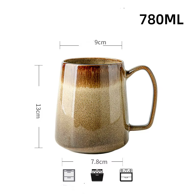 Grandes tasses à café en céramique de 24 oz/700 ml avec poignée : Tasse à thé et à eau jumbo idéale