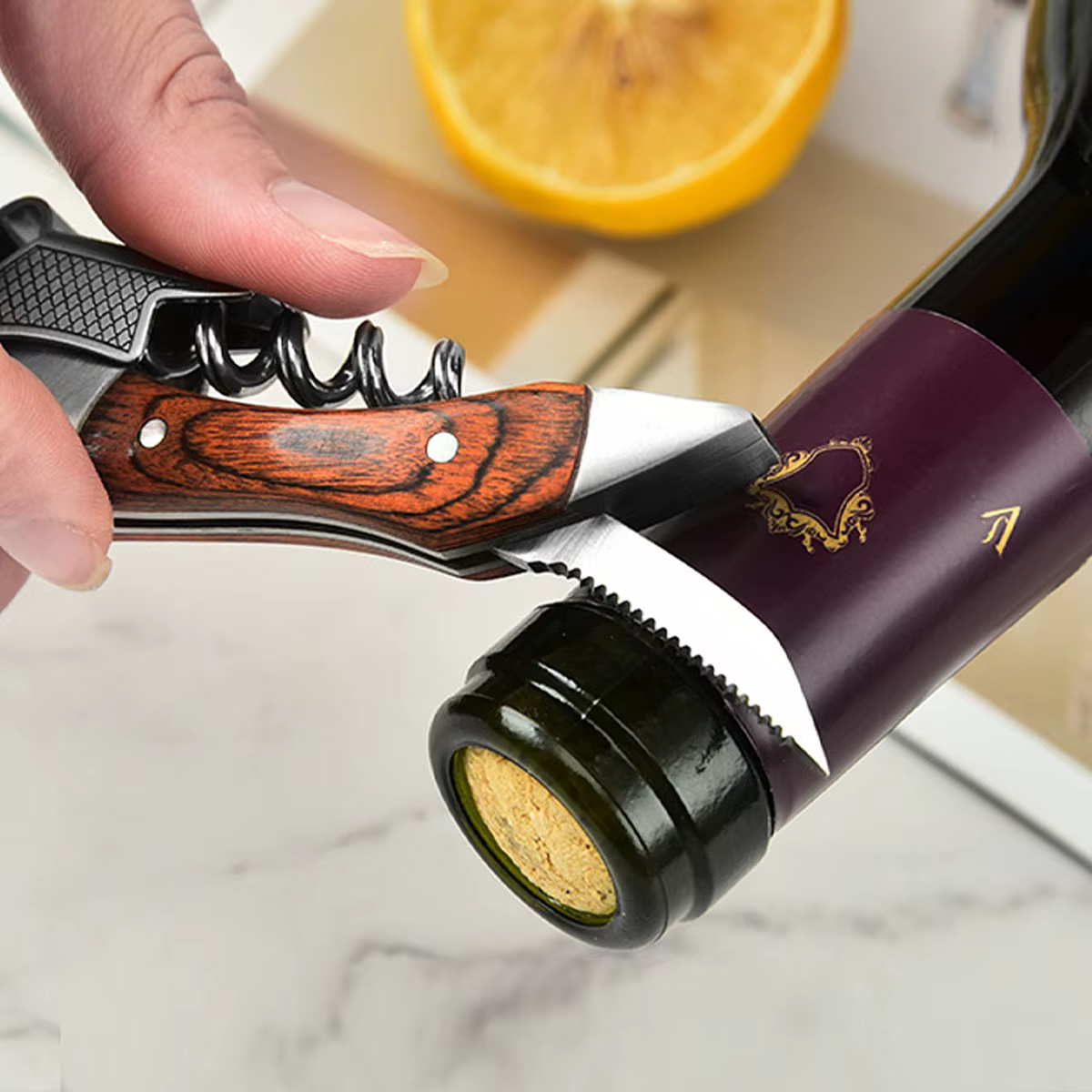 Leeseph ouvre-bouteille de vin, clé à vin manuelle à double charnière pour barman, serveur, serveur,