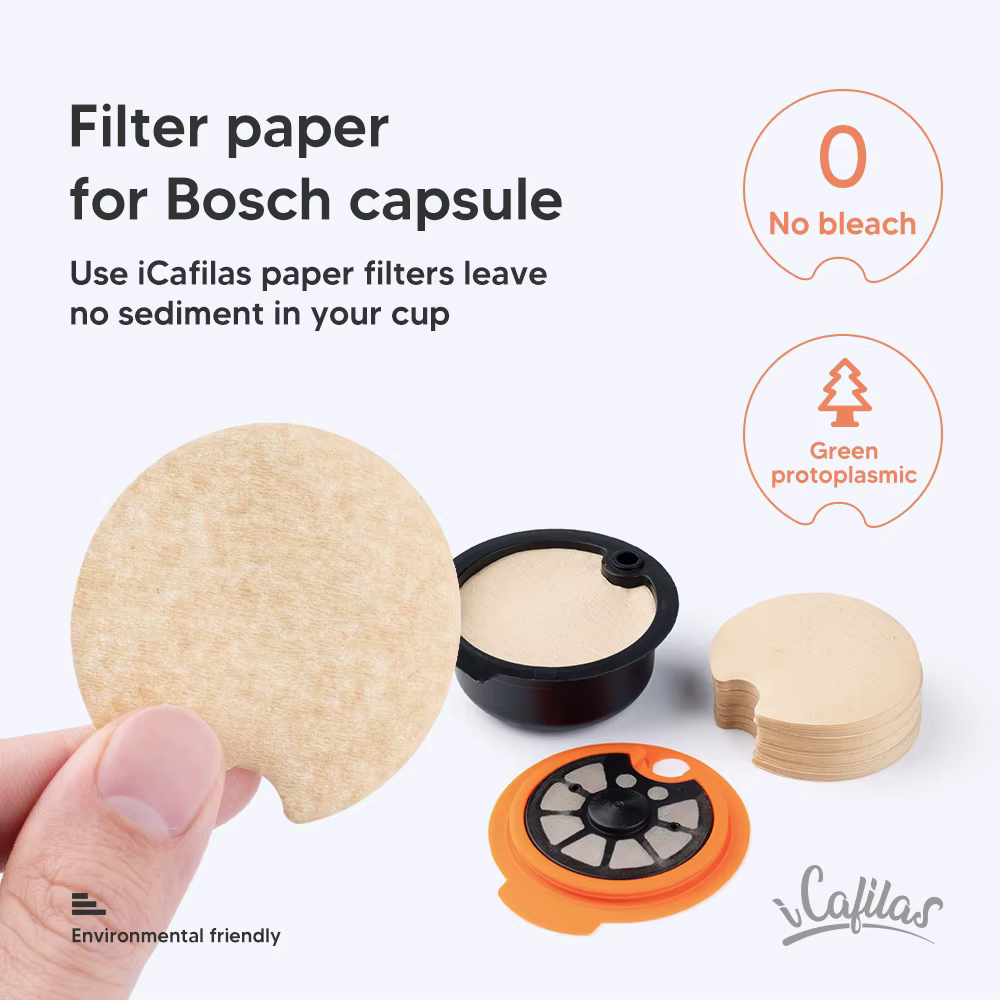 Icafilas-Filtre en papier pour capsules de café, dosette jetable, pour machine pivotante TasHansen