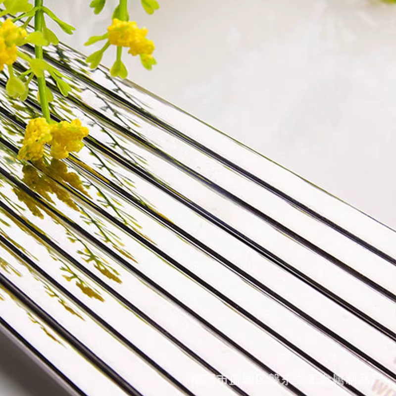 Baguettes plates chinoises coréennes, 5 paires, bâtons en acier inoxydable de haute qualité, accesso