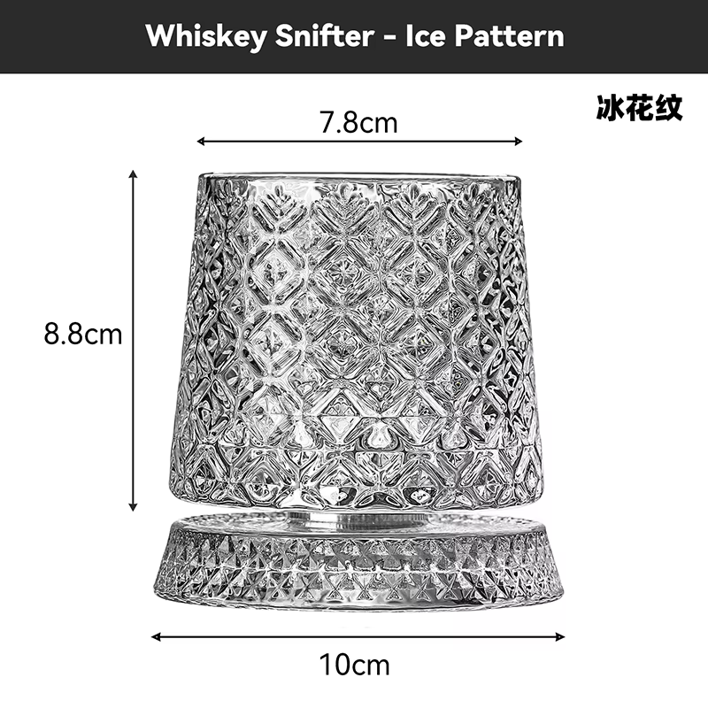 Verres à whisky rotatifs avec Base en verre, rotation à 360 degrés, verre de rhum en cristal pour la