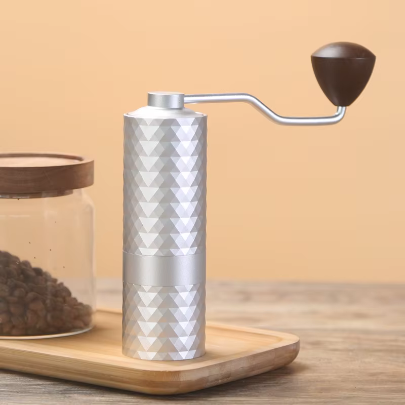 Moulin à café manuel CNC professionnel en acier inoxydable, mise à niveau, diamant réglable, bavure 