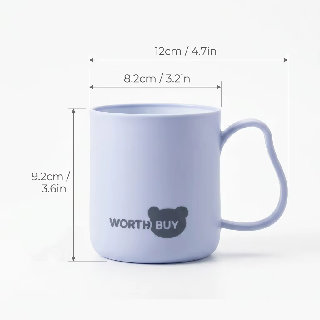 Tasse à café incassable en plastique, réutilisable, esthétique, avec poignée, pour eau, lait, et com