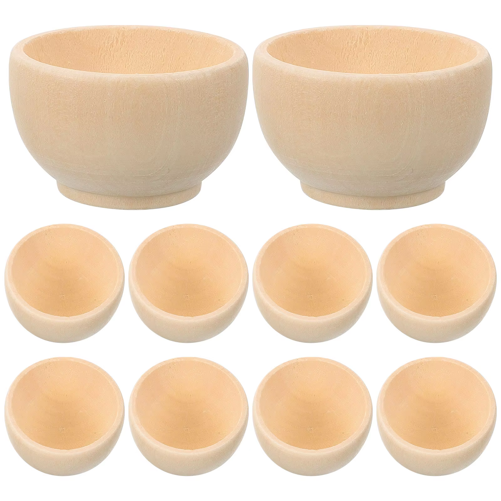 Mini couverts en bois inachevés pour petit enfant, bols artisanaux bricolage, décoration d'intérieur