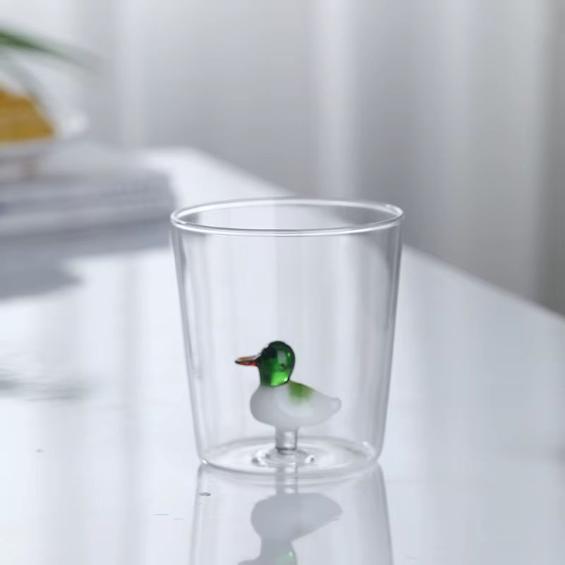 Tasse à café en relief d'animaux mignons, eau pour enfants, tasse à thé vert, verre à vin, flûtes à 