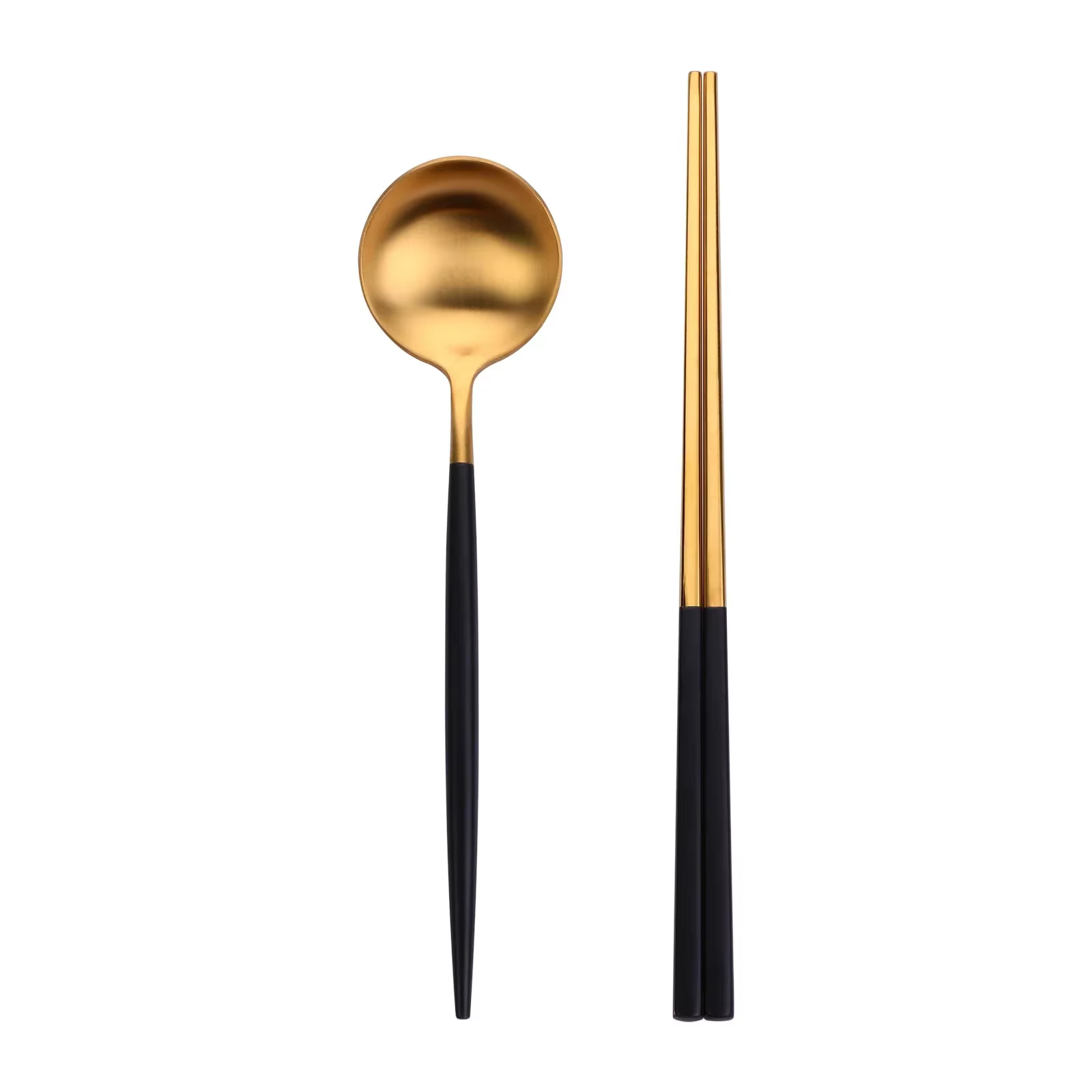 Ensemble de baguettes et cuillères, ensemble de vaisselle en acier inoxydable, vaisselle de luxe, cu