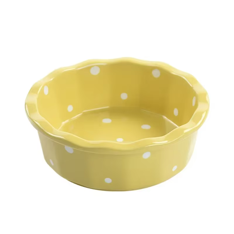 Bol à pois en dentelle de 5.5 pouces, bol à fruits en céramique, plat à salade domestique, mignon St