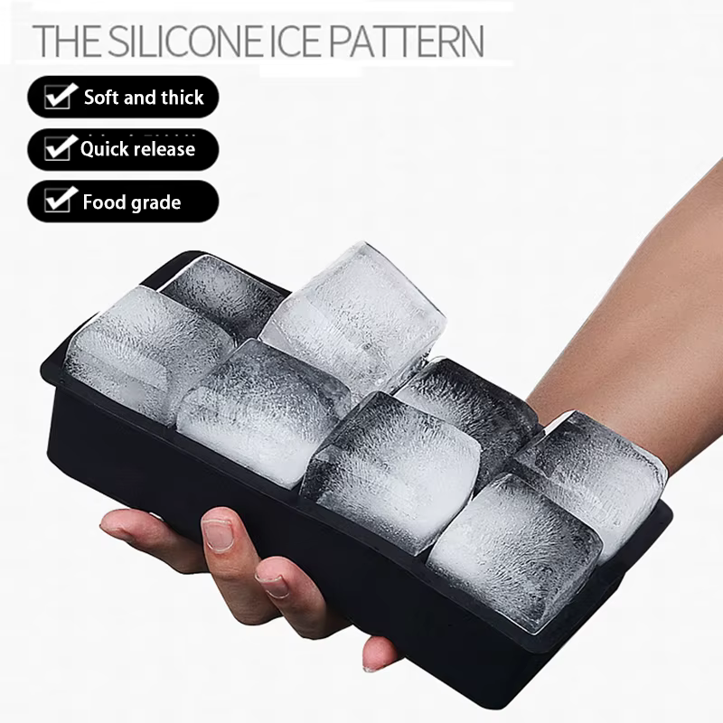 4/6/8/15 grille grand plateau à glace moule géant Jumbo grand Silicone de qualité alimentaire Cube à
