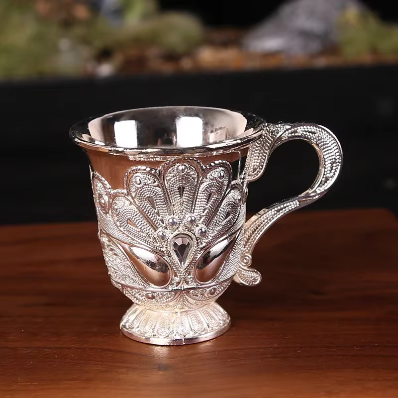 Verres à vin en alliage d'aluminium 30/40ML, vaisselle rétro, gobelet Vintage de Style européen, esp