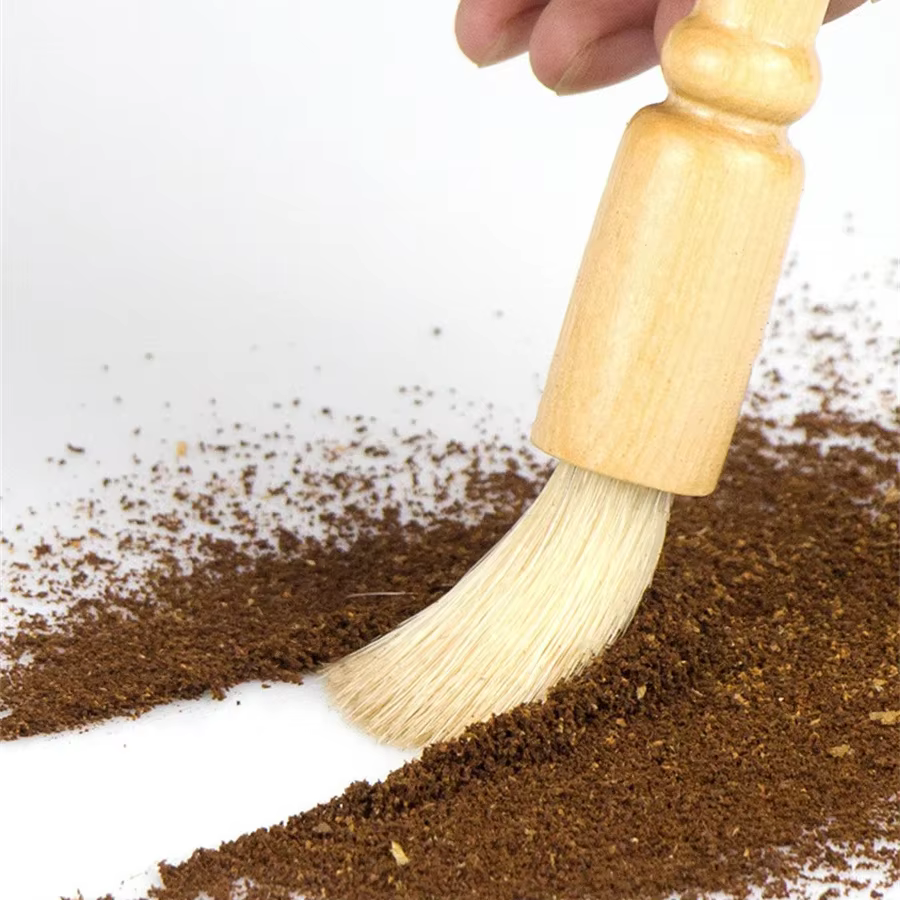 Ensemble de 5 brosses à expresso - Brosse de nettoyage en bois pour moulin à café et machine à expre