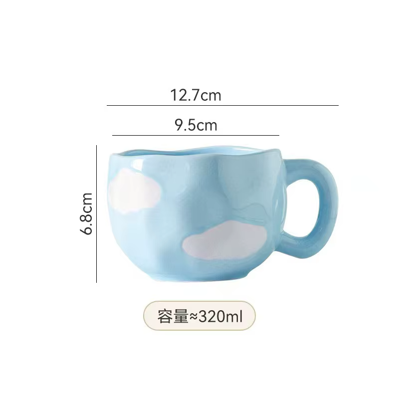 Style coréen mignon arc café tasse en céramique assiette ensemble créatif Vintage peint à la main mé