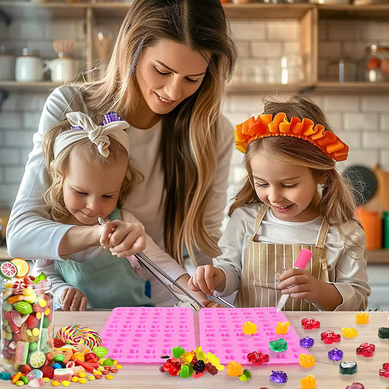 Moules à fruits en silicone sans Bpa, moules à chocolat pour bonbons gélifiés pour enfants, y compri