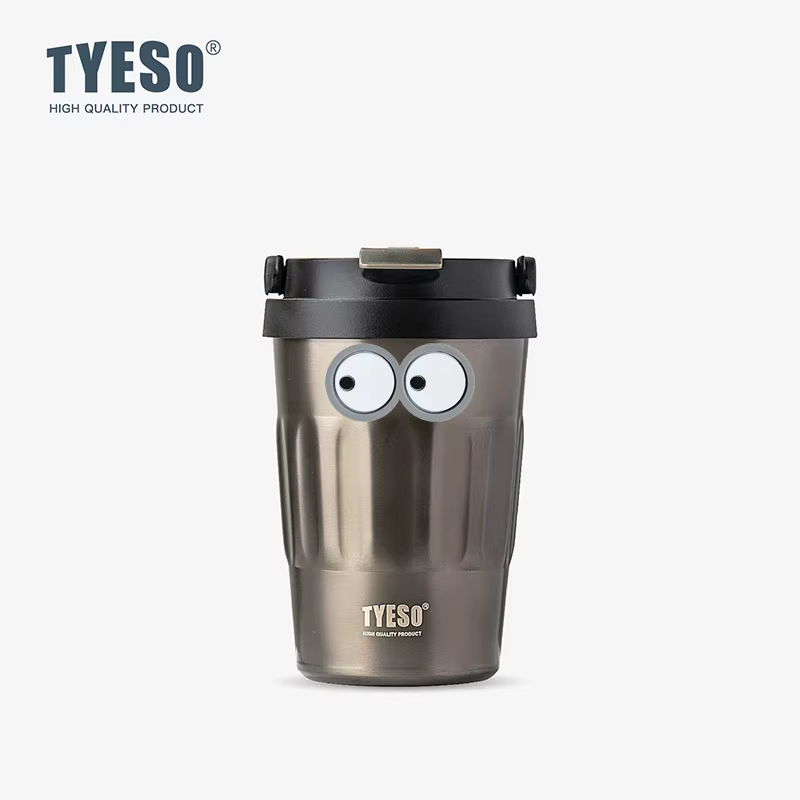 Mug à café vintage Tyeso 400 ml, tasse de voyage isotherme portable en acier inoxydable 304, thermos