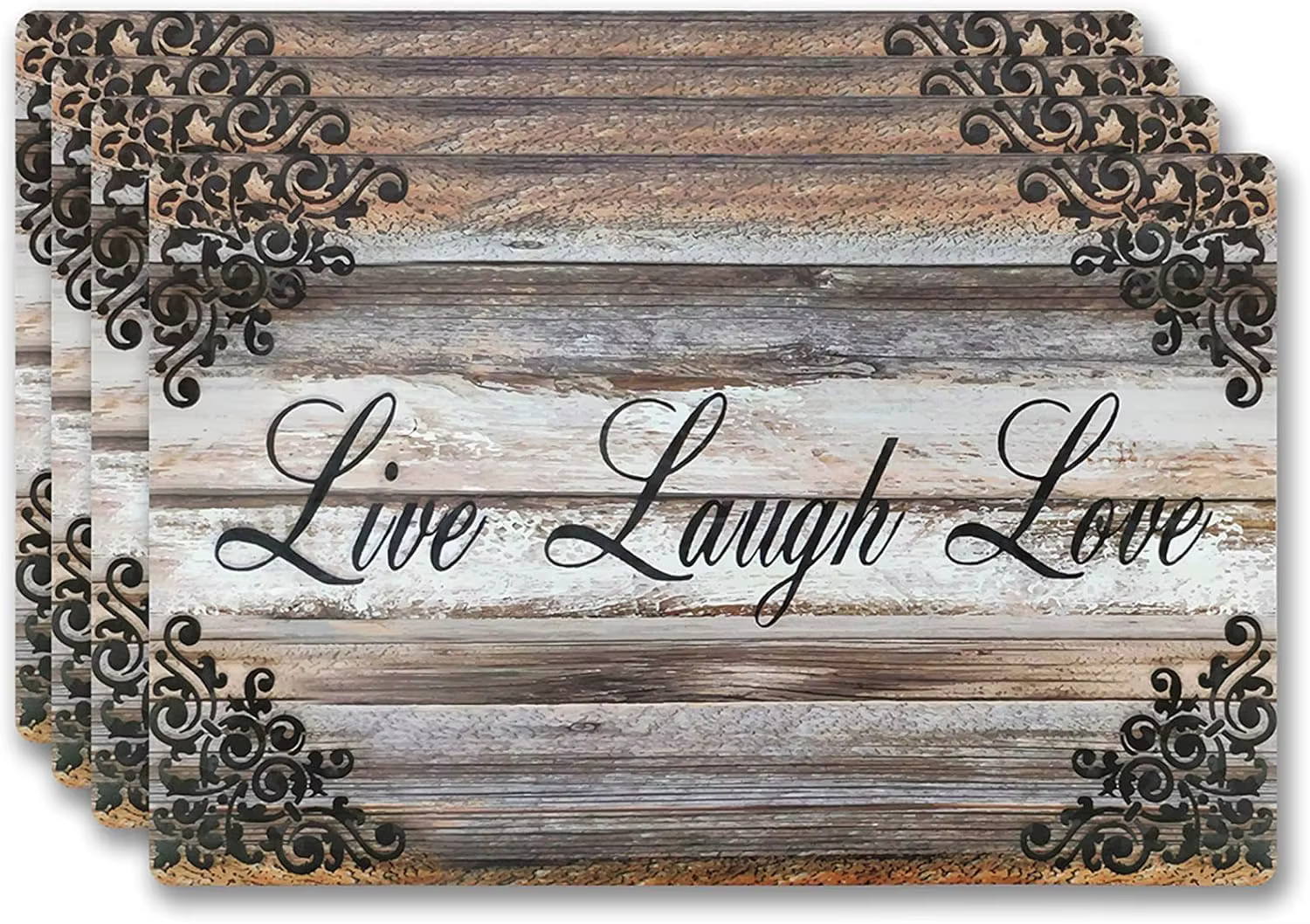 Ensemble de 4 sets de table rectangulaires, tapis de table antidérapants, idéal pour une table à man