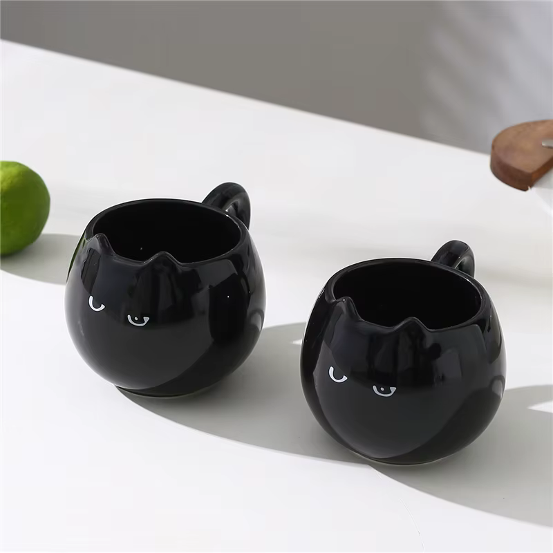 Tasse en céramique en forme de chat, tasse créative, tasse à café et à boire de 380ml/13oz, 1 pièce