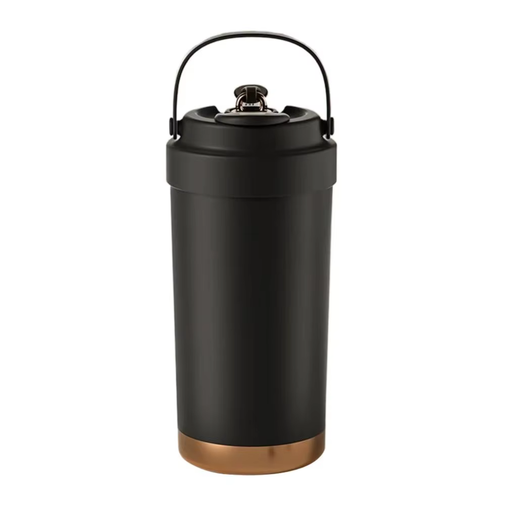 Mug de voyage 500 ml avec paille, bouteille d'eau isotherme sous vide en acier inoxydable, tasse à c