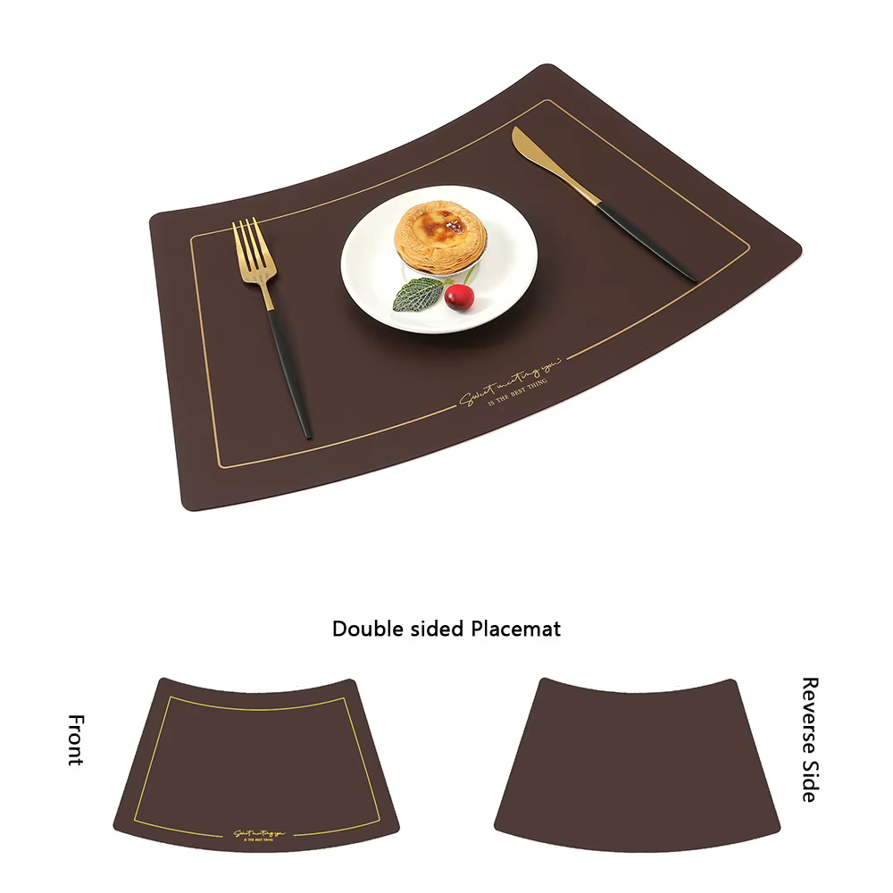 Set de table en cuir PU, design moderne, résistant à l'huile, en forme d'éventail, style chinois, is