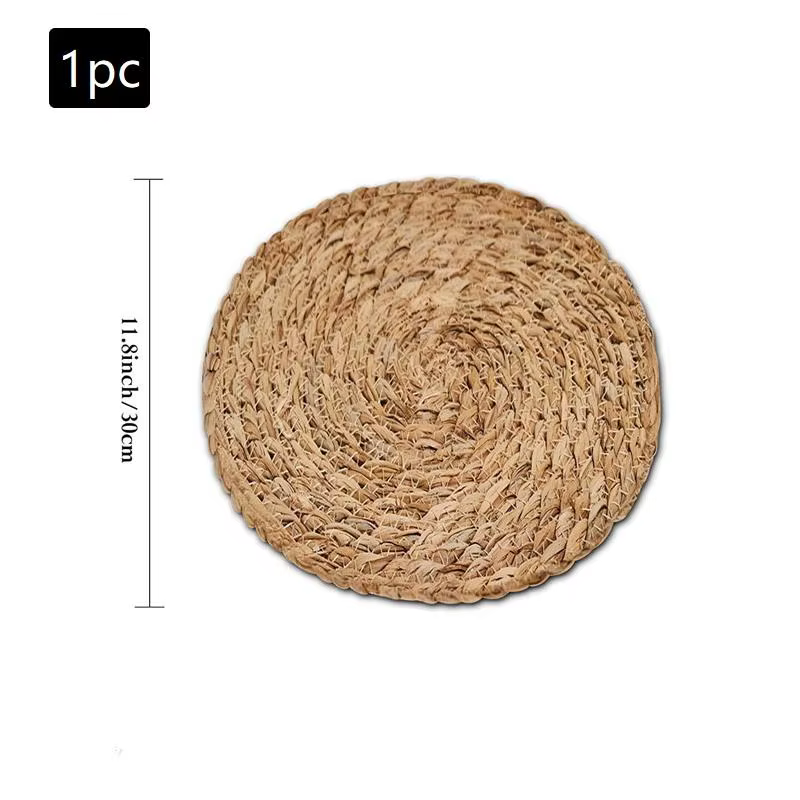 Napperons ronds en rotin tissés à la main, tapis de thé isolés, tapis de Table adaptés à la décorati
