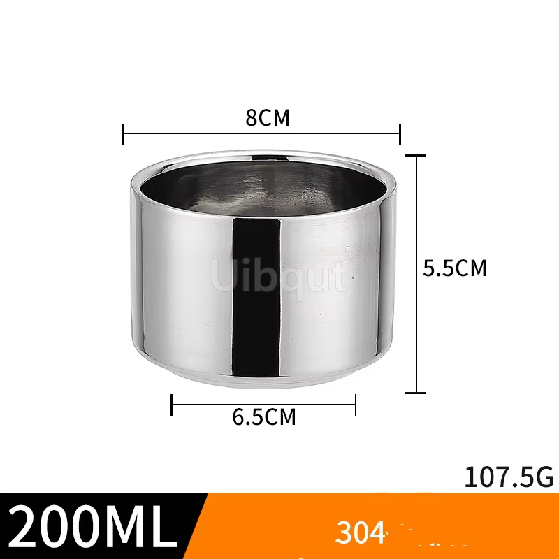 Petite tasse en acier inoxydable de 180ml/200ml, avec poignée, Double couche, résistante à l'eau cha