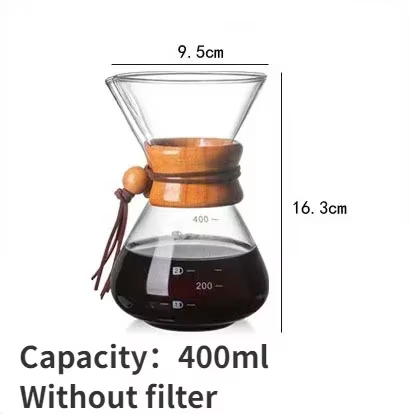Bouilloire à café en verre à main avec filtre en acier inoxydable, brassage goutte à goutte, cafetiè