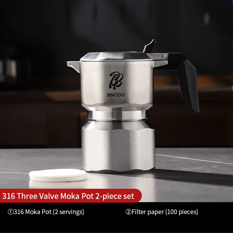 Bincoo trois vannes 316 acier inoxydable moka Pot 3.0pa concentré italien Extraction cafetière ménag