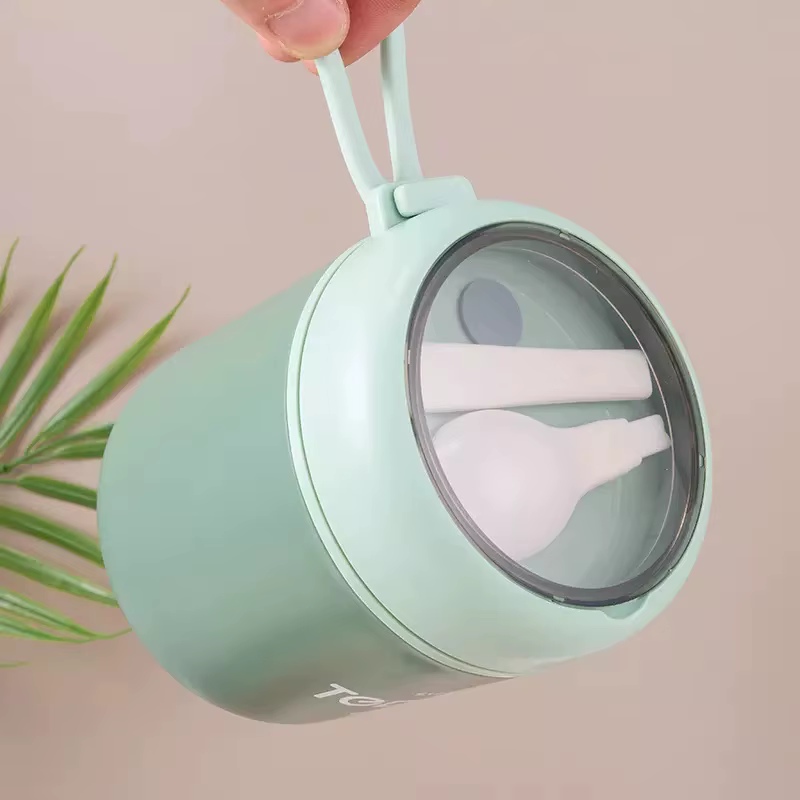Boîte à déjeuner en acier inoxydable de 510ml, avec cuillère, récipient alimentaire thermique, tasse
