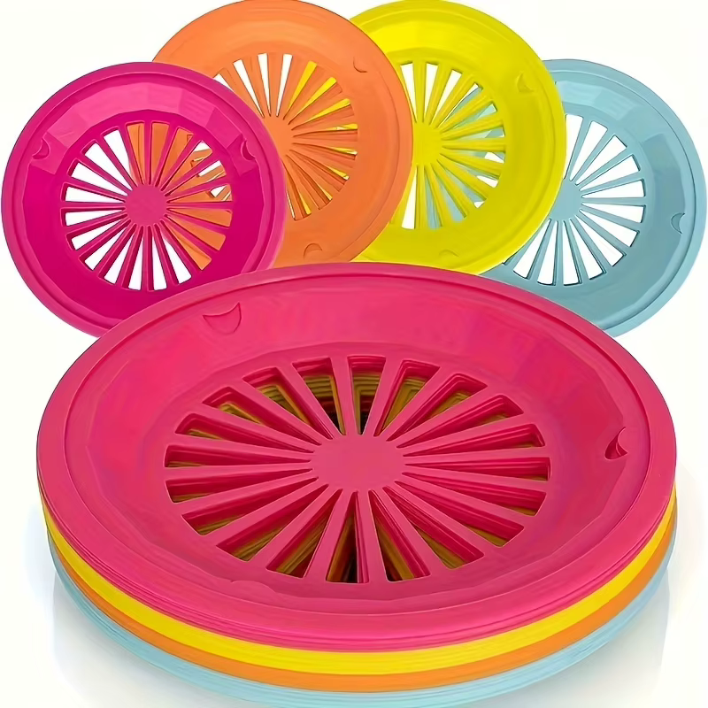 Ensemble de 6 supports d'assiettes en papier réutilisables, lavables au lave-vaisselle, protège les