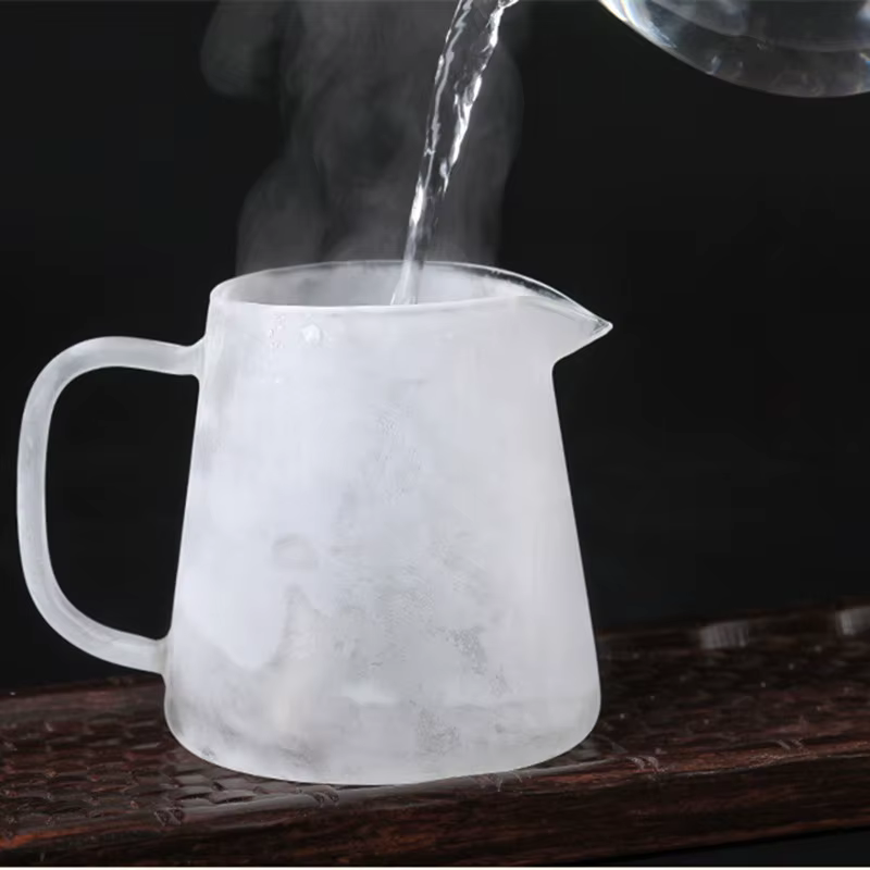 Théière en verre transparent résistant à la chaleur, tasse juste, théière Cha Hai avec infuseur, bou