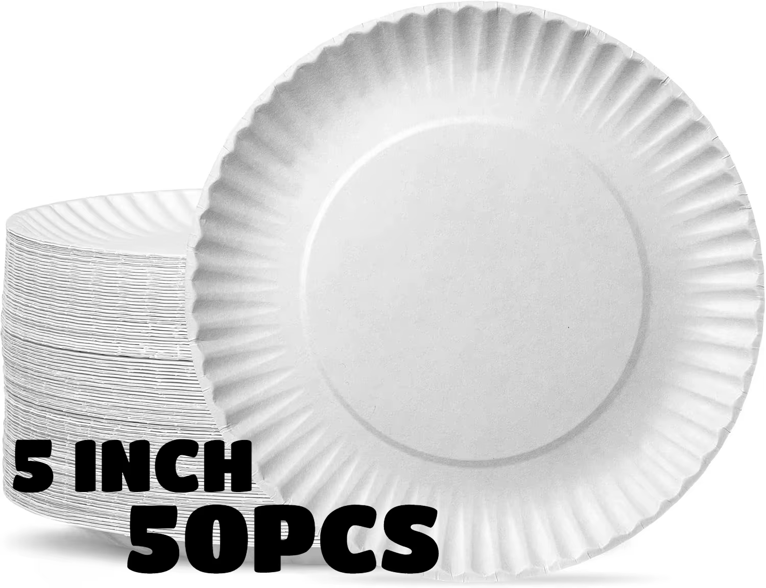 100 Pièces Assiettes en Carton Jetables Blanches Rondes pour Gâteaux, Desserts, Snacks, Décoration d