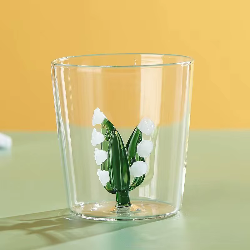 Muguet de mai Cadeau de tasse en verre pour amoureux, faveurs de mariage créatives, verre à vin, tas