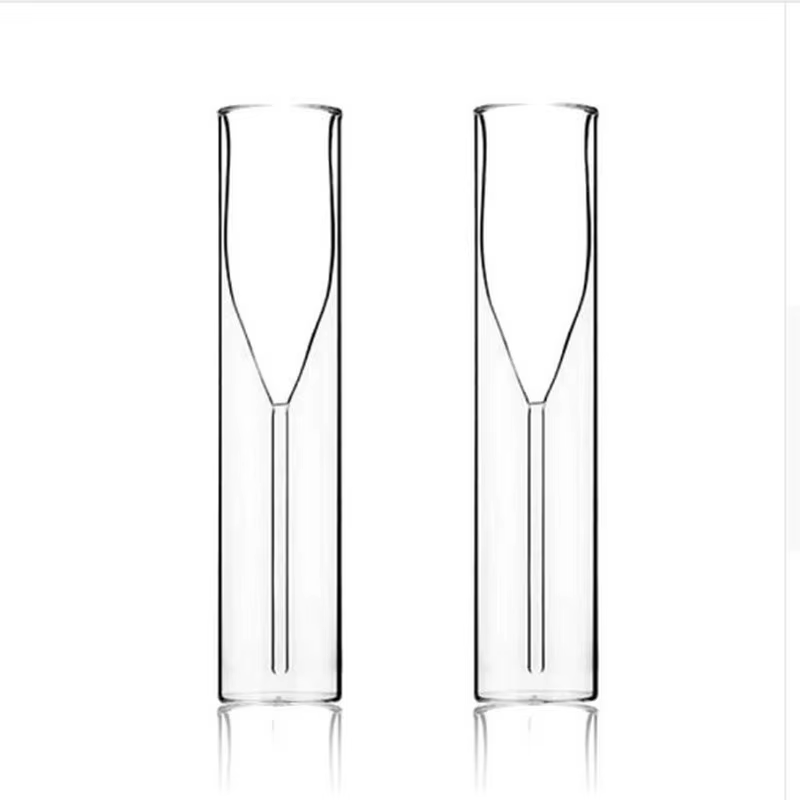 Flûte à Champagne en verre à Double paroi de 150ml, 2 pièces, Style français, tasse à vin romantique