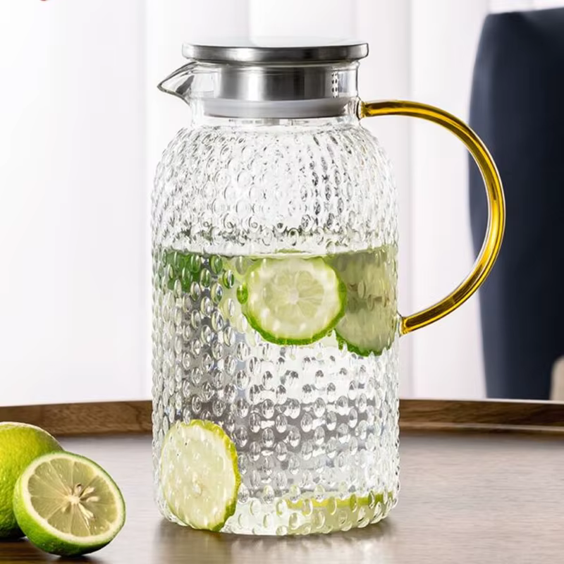 Pichet à jus en verre antidéflagrant, résistant à la chaleur, tasse d'eau, bouilloire froide, récipi