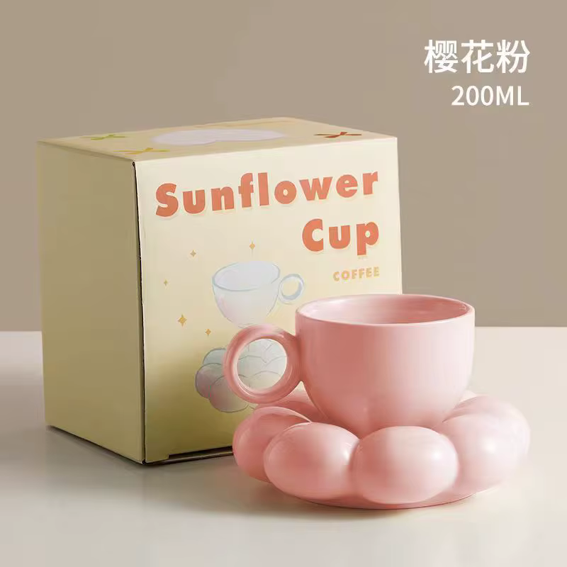 Ensemble d'assiettes de tasse à café en céramique, tasse à café nuage créative, tasses à thé de l'ap