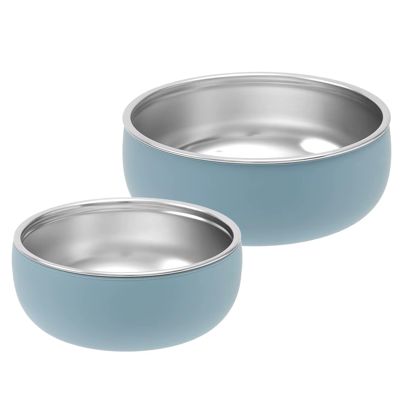 Couleur enfants 2 pièces bol en acier inoxydable ensemble de vaisselle pour l'alimentation du bébé d