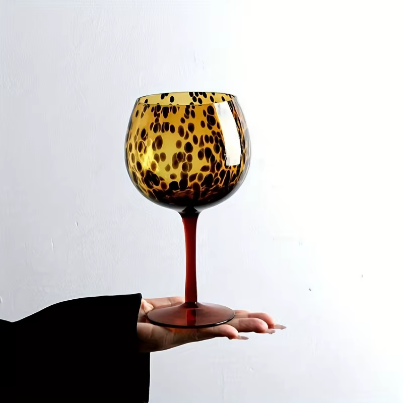 Verre à vin haut de gamme imprimé léopard, pour Banquet, fête, bordeaux, Style Bordeaux, extrêmement