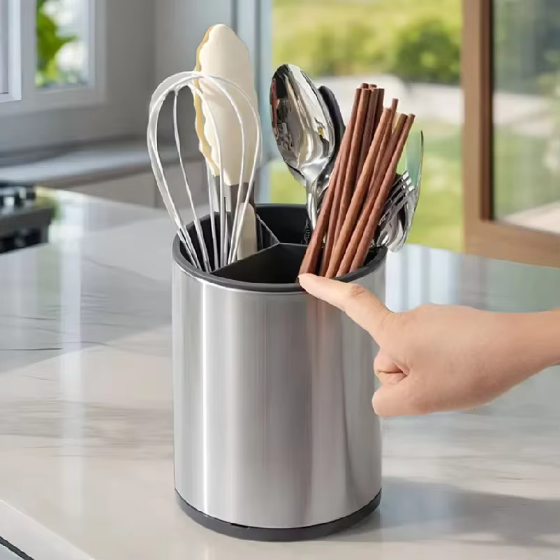 Égouttoir à couverts en acier inoxydable, support pour ustensiles de cuisine, organisateur de rangem