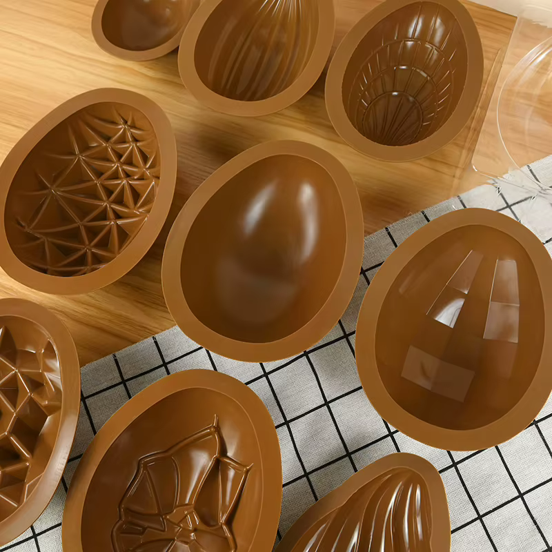 Moule à gâteau en silicone en forme de demi-sphère pour œufs de pâques, zone de cuisson faite maison