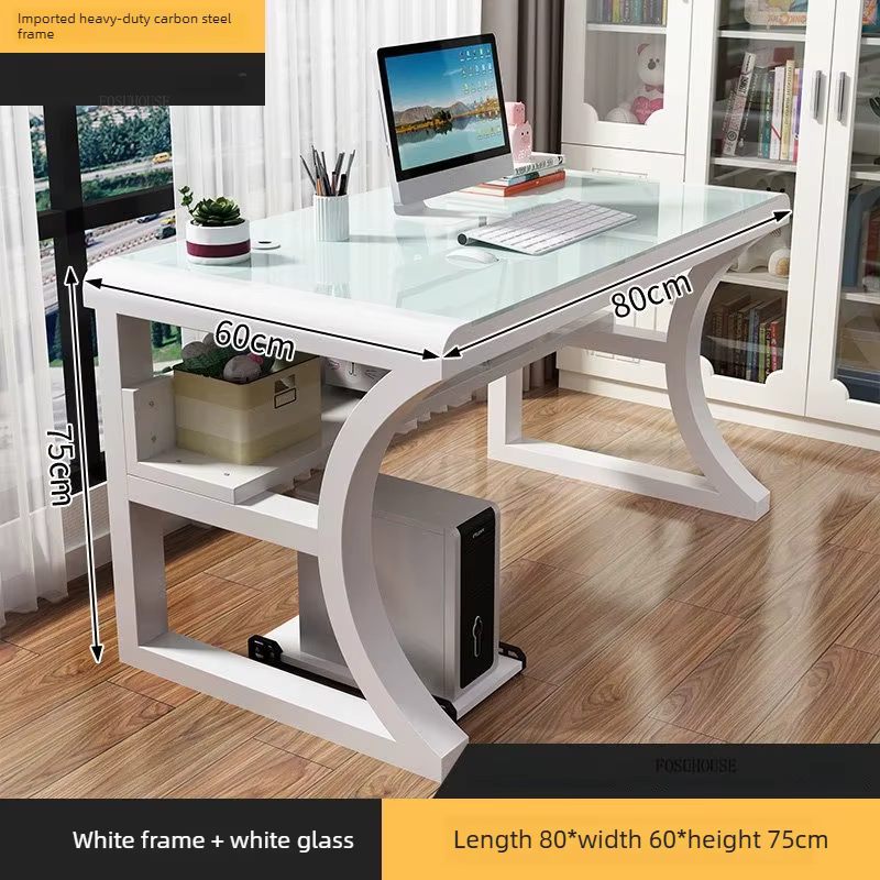 Bureaux d'ordinateur créatifs en verre trempé, table d'ordinateur de bureau à domicile, pour meubles