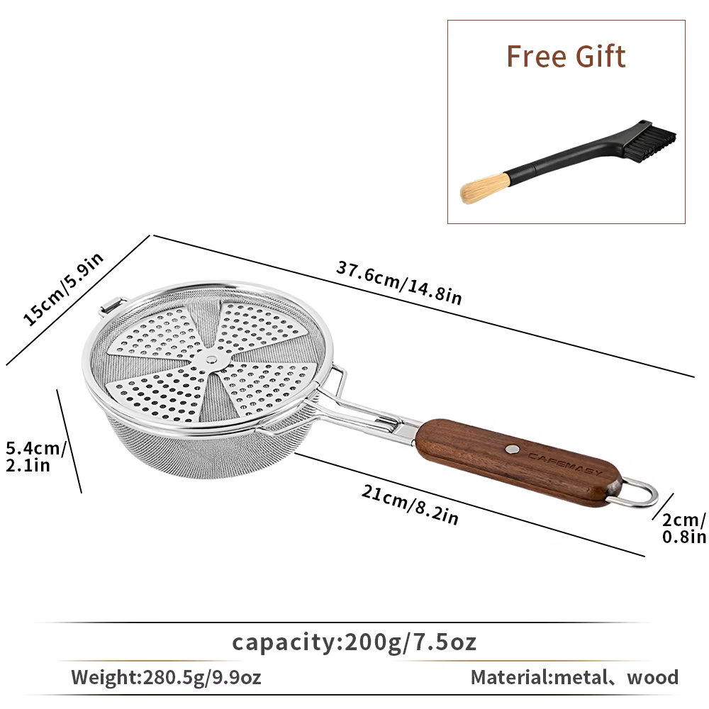 CAFEBiens Y-Filet de torréfaction de grains de café en acier inoxydable, grillage à usage domestique