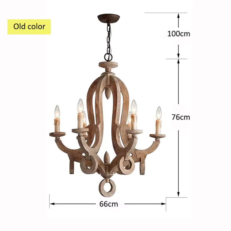 Lustre vintage américain en bois massif, lampes suspendues pour salon, salle à manger, bar, ferme, c