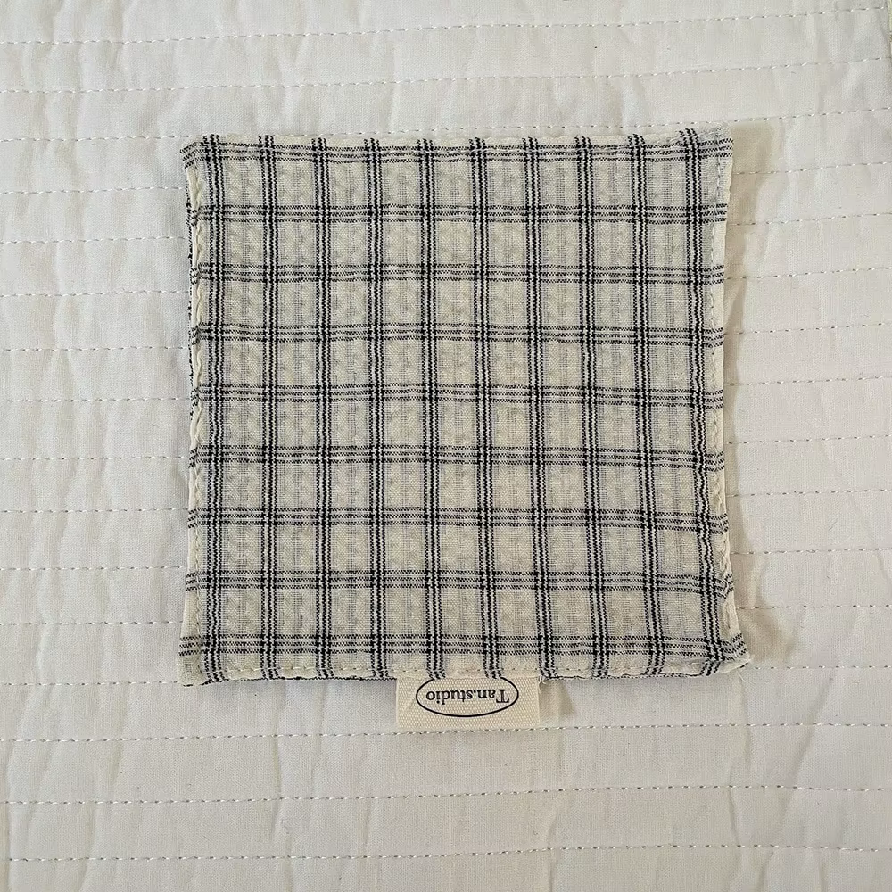 Dessous de verre en coton fait à la main de Style coréen, coussin isolant à motif vérifié, tapis de