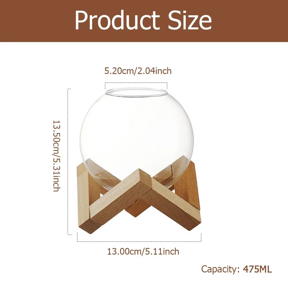 Tasse en verre à cocktail avec support en bois, verres de bar créatifs, tasse à clicks, boule Ronud,