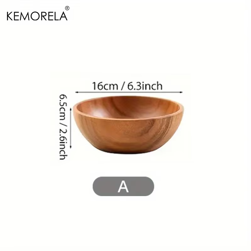 Bol à salade en bois d'acacia pour enfants, 1 pièce, bol en bois Anti-brûlure adapté à la décoration