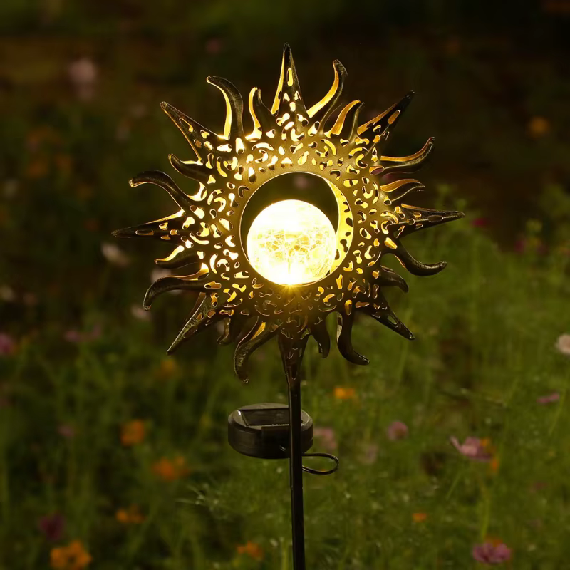 Lampe de projection solaire étanche en forme de cloche creuse, avec projection de soleil sur verre c