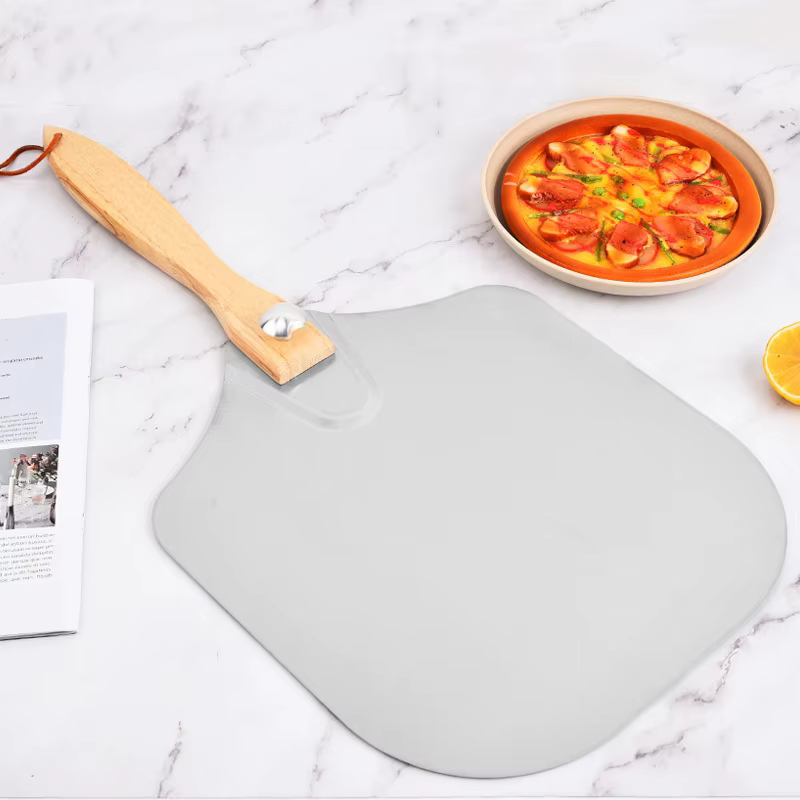 Grande palette perforée à Pizza, poignée courte pour four tournant, outils de cuisine, cuisson de Pi