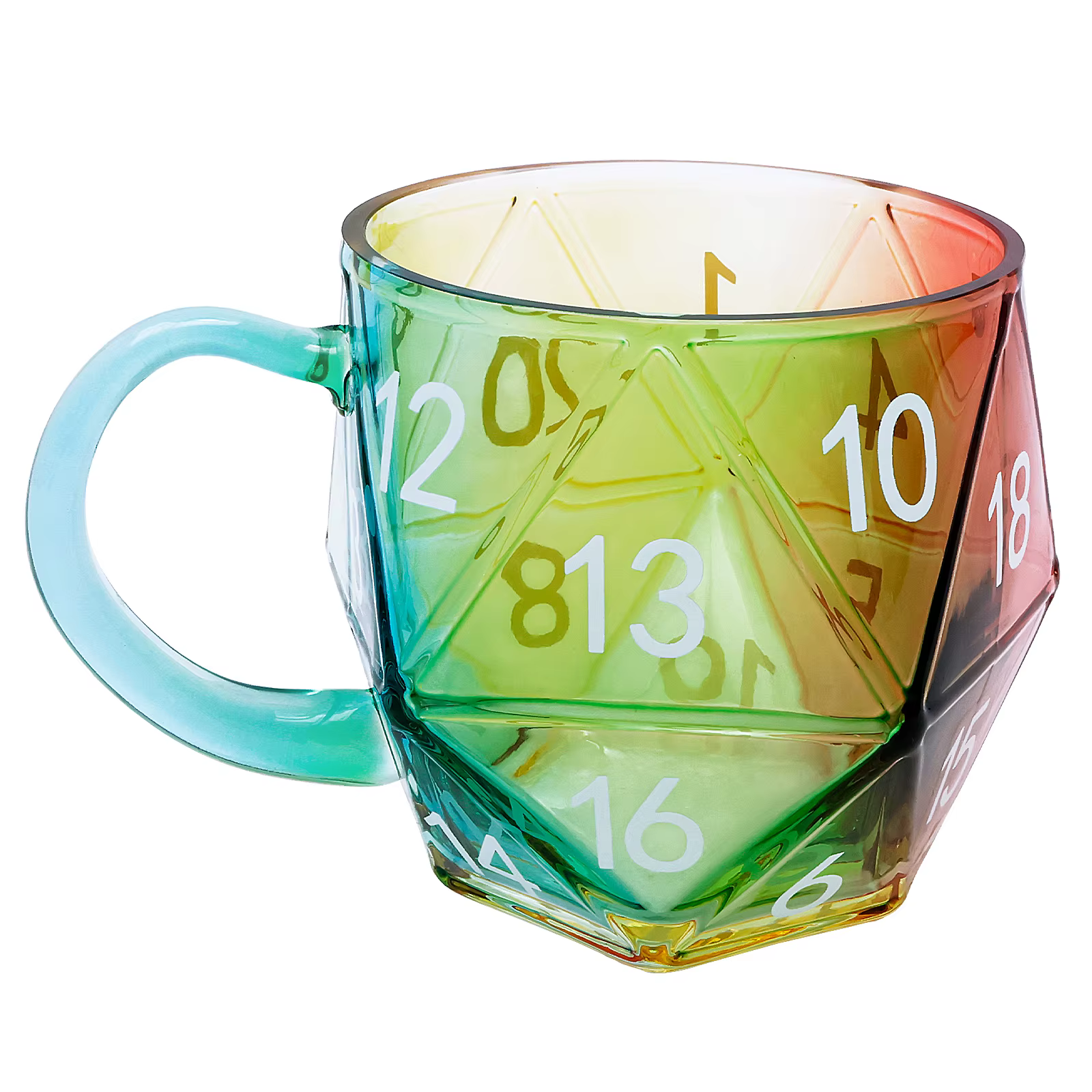Tasse à dés colorée de 350 ML/11.8 Oz, tasse à café à dés polyédriques, tasse de jeu créative avec p