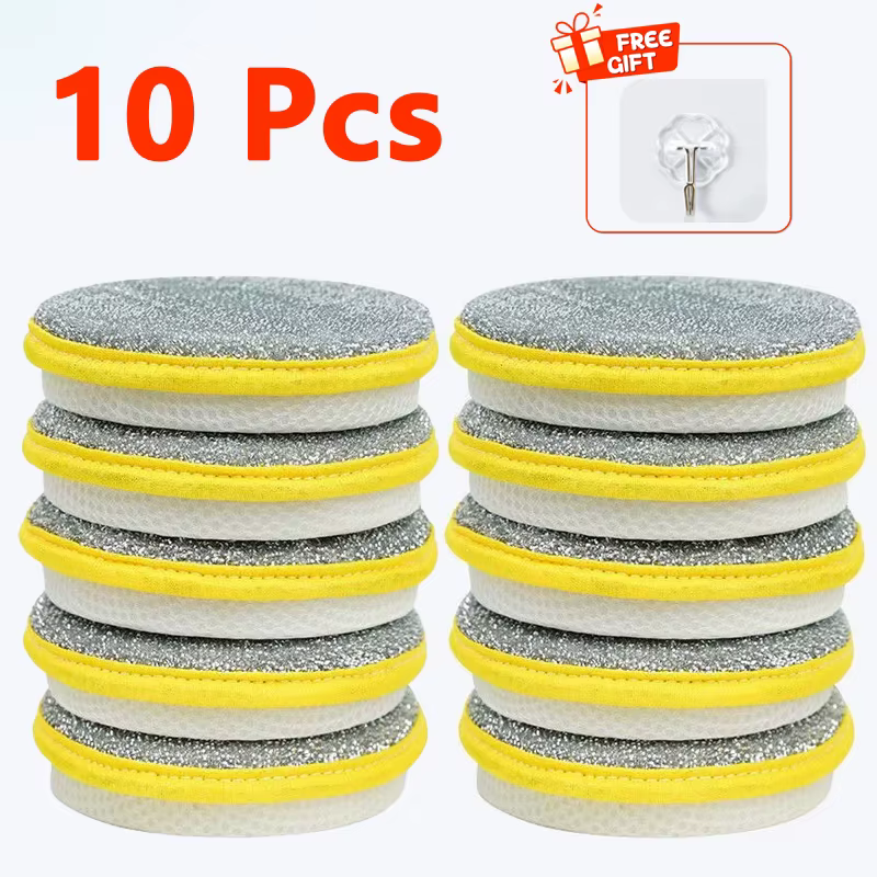 Éponge à vaisselle réutilisable et lavable, éponge magique Double face pour laver la vaisselle, chos