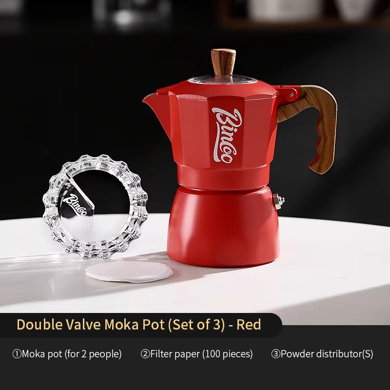 Bincoo – Pot Moka à double Valve, expresso, Kit de brassage à la main, Machine à café, ustensiles de